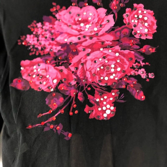 Express 90s Y2K Rhinestone Sheer Crop Top Vintage - Picture 5 of 7